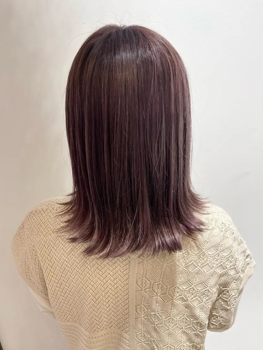 ミディアム カラー ヘアカラー トリートメント 🐺ウルフ/レイヤー 似合わせ‎🤍沙羅のヘアスタイル