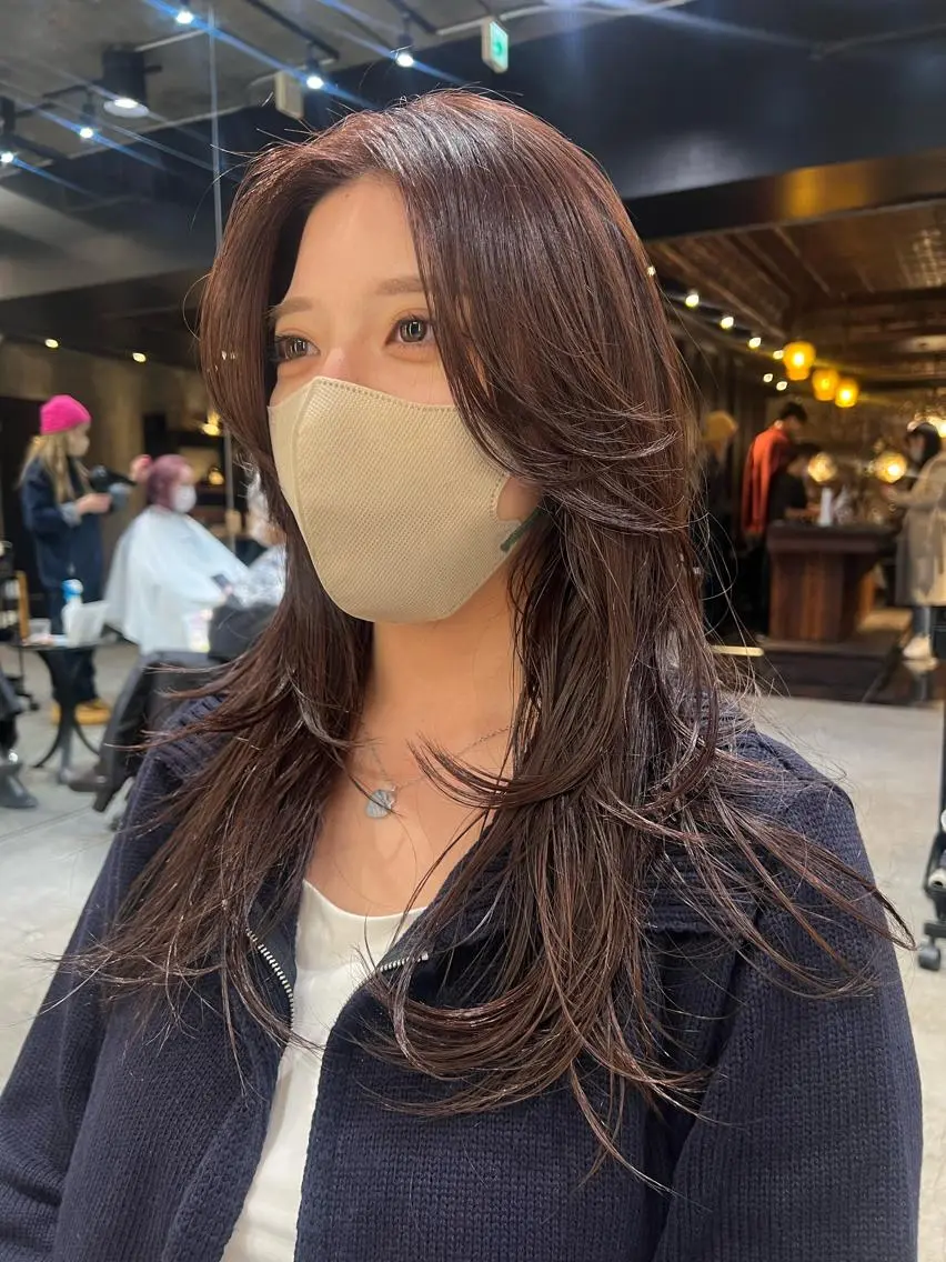 ロング カラー ブラウンカラー チョコレートブラウン レイヤーカット 圧倒的デザイン力 店長🎨RENAのヘアスタイル