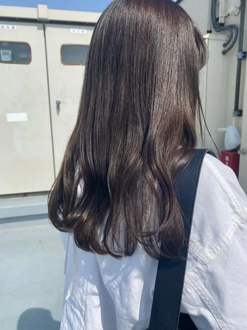 ロング カラー ケアストレート ハナシロミサキのヘアスタイル