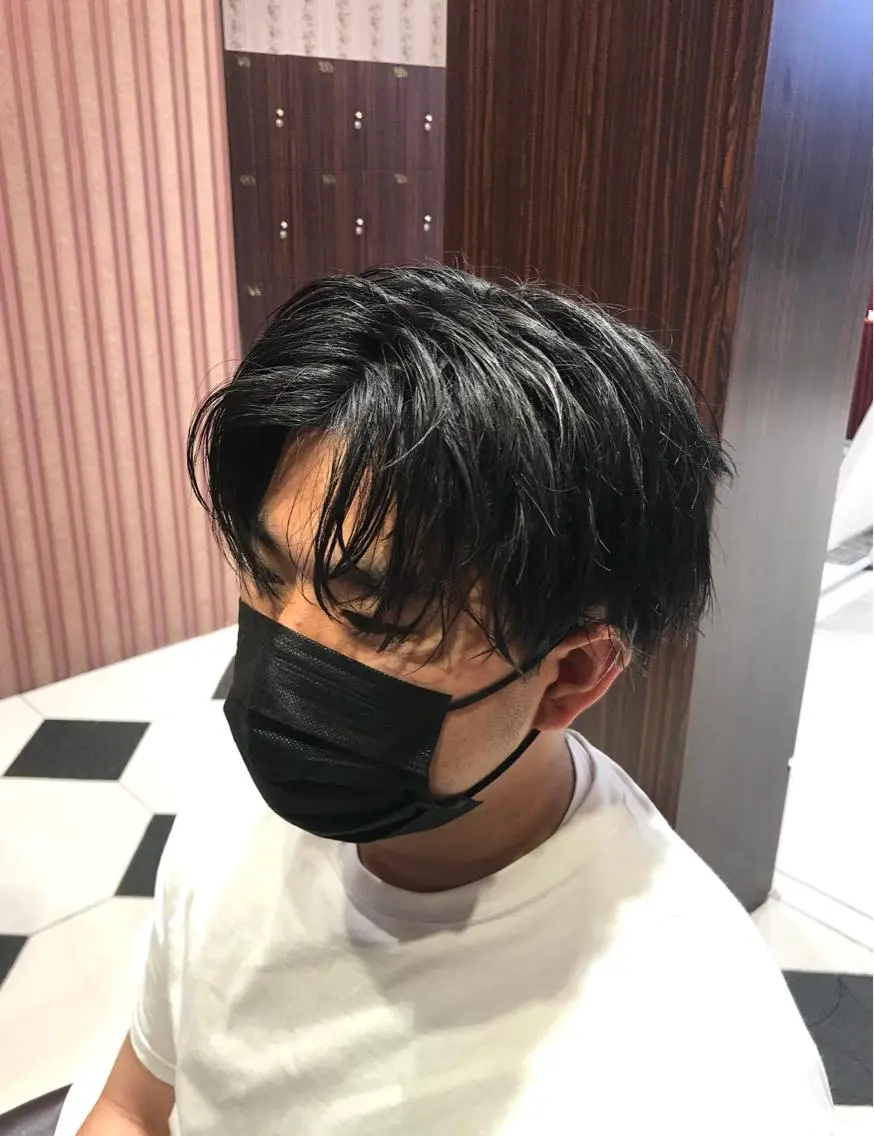 ショート ヘアアレンジ メンズ センターパート ✂︎山﨑 涼太✂︎のヘアスタイル