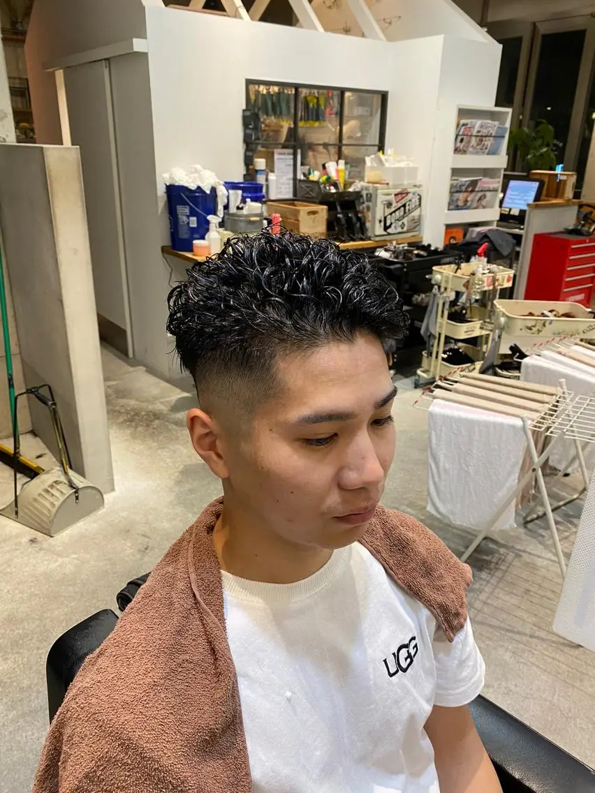 ショート カラー パーマ ヘアアレンジ メンズ TAIGA /メンズ美容師のヘアスタイル