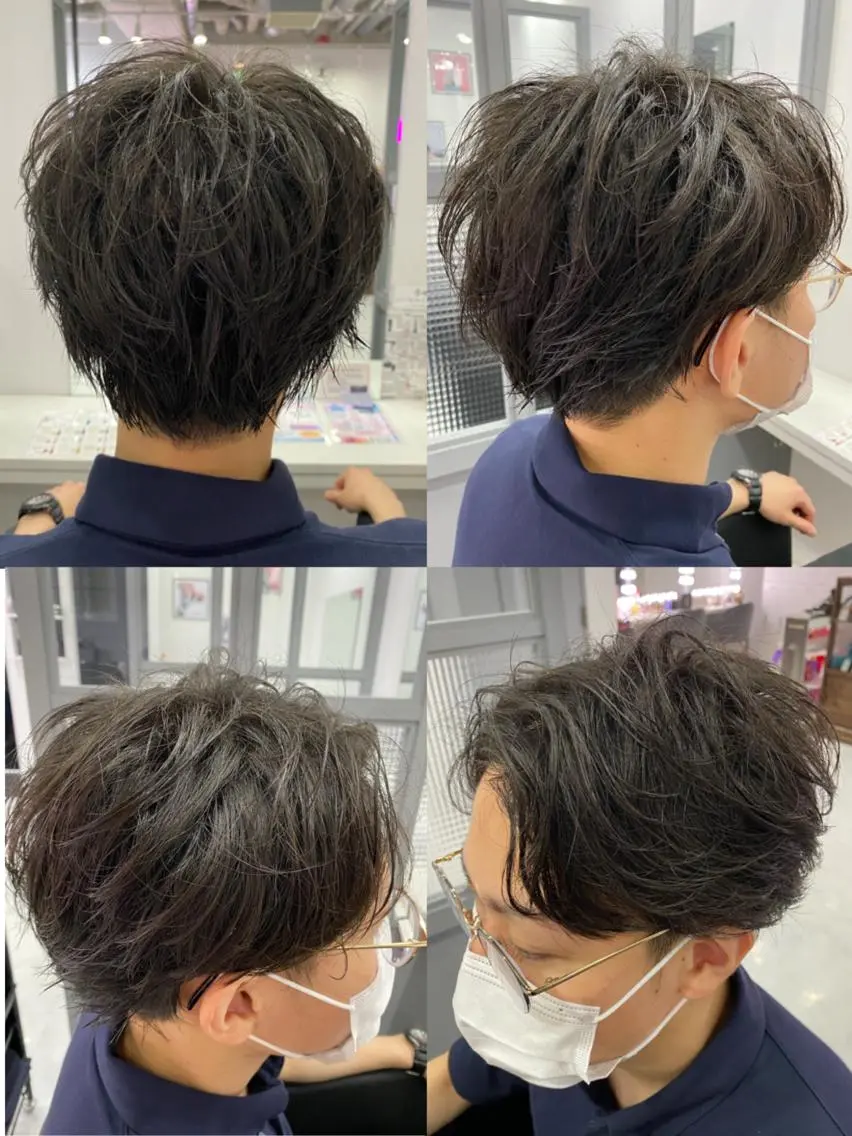 ショート カラー パーマ ヘアアレンジ メンズ カット 🔥メンズパーマ 特化 渡辺一翔のヘアスタイル