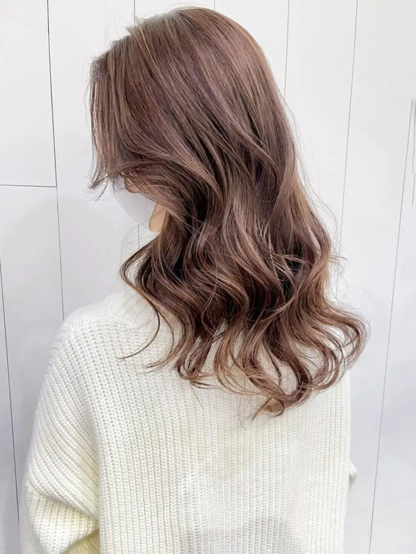 セミロング カラー パーマ ヘアアレンジ ブラウンカラー チョコレートブラウン ハイライトカラー ハイライト ITbyALBUM 浦和店のヘアスタイル