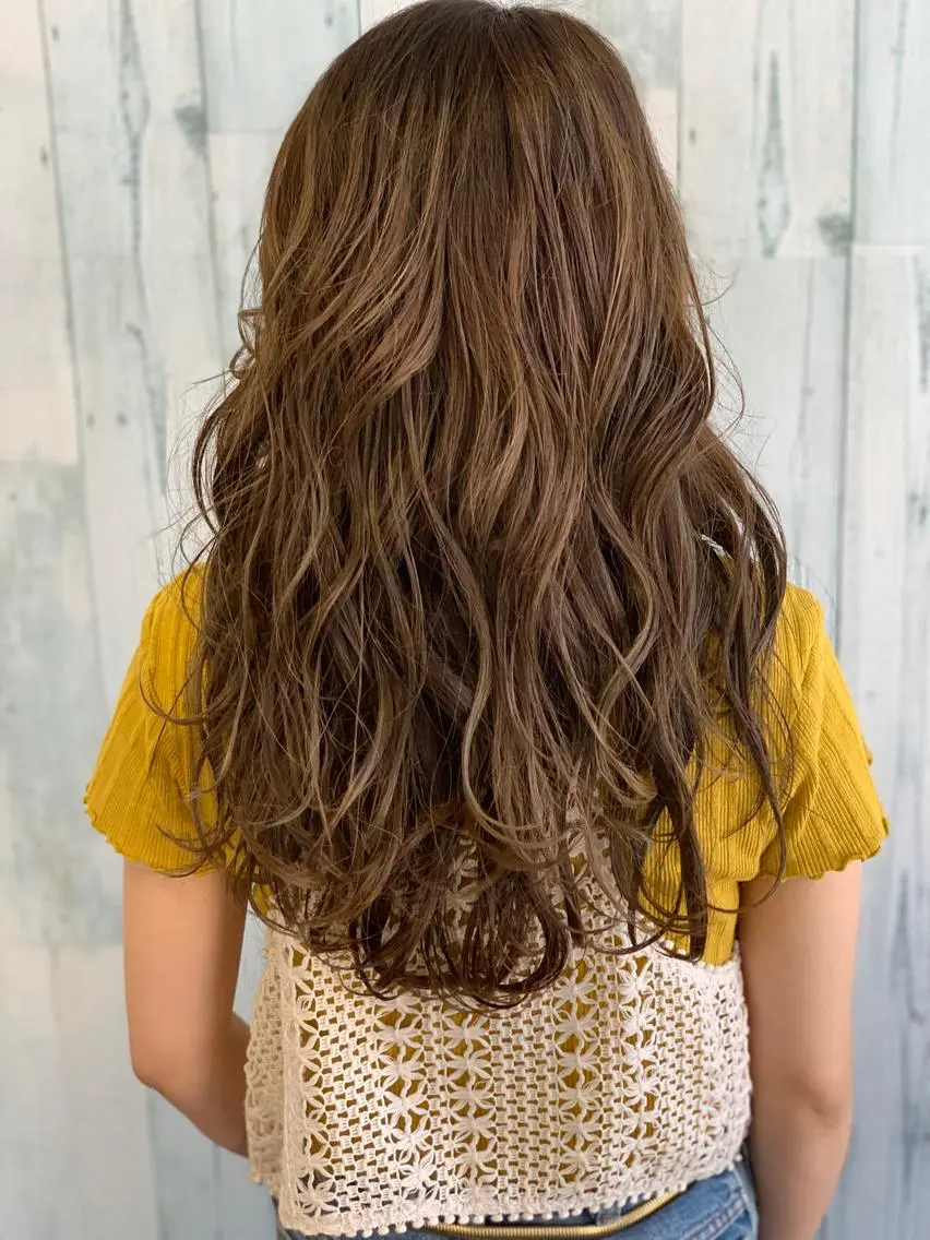 ロング カラー パーマ ヘアアレンジ 🫧縮毛矯正/髪質 改善🫧熊野未来のヘアスタイル