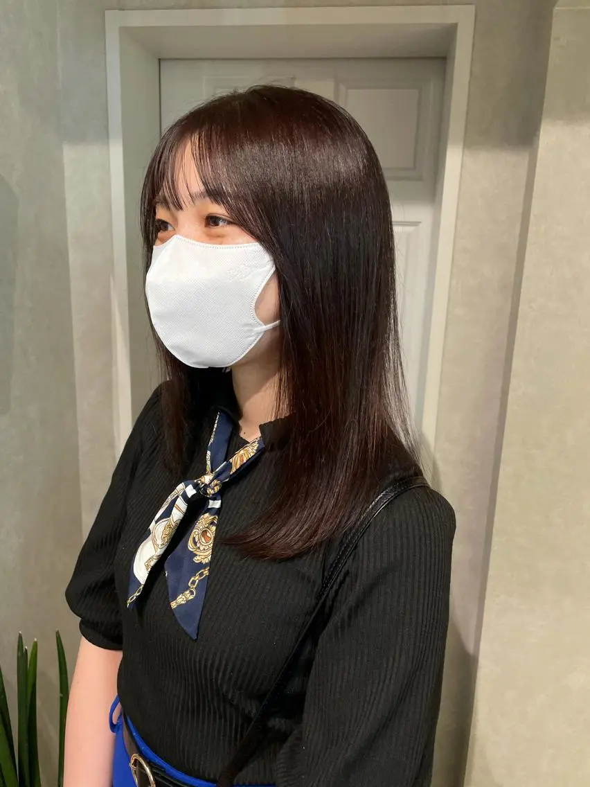 セミロング カラー 透明感カラー ラベンダーカラー 髪質改善 トリートメント ヘアカラー トリートメント ナチュラル透明感🌱 小山美樹子のヘアスタイル