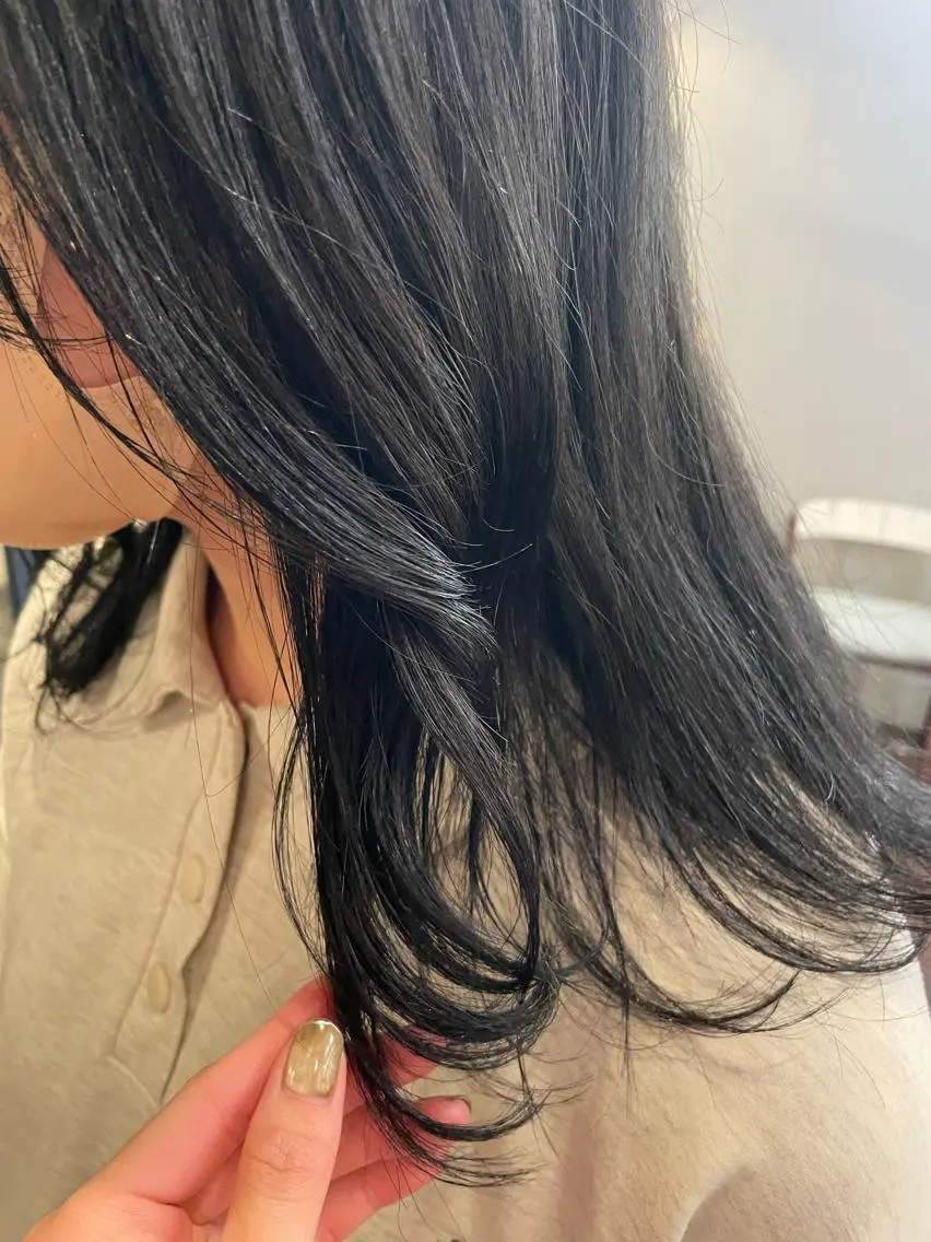 セミロング カラー ヘアアレンジ 透明感カラー 抜け感ボブ×パーマ |kazaneのヘアスタイル