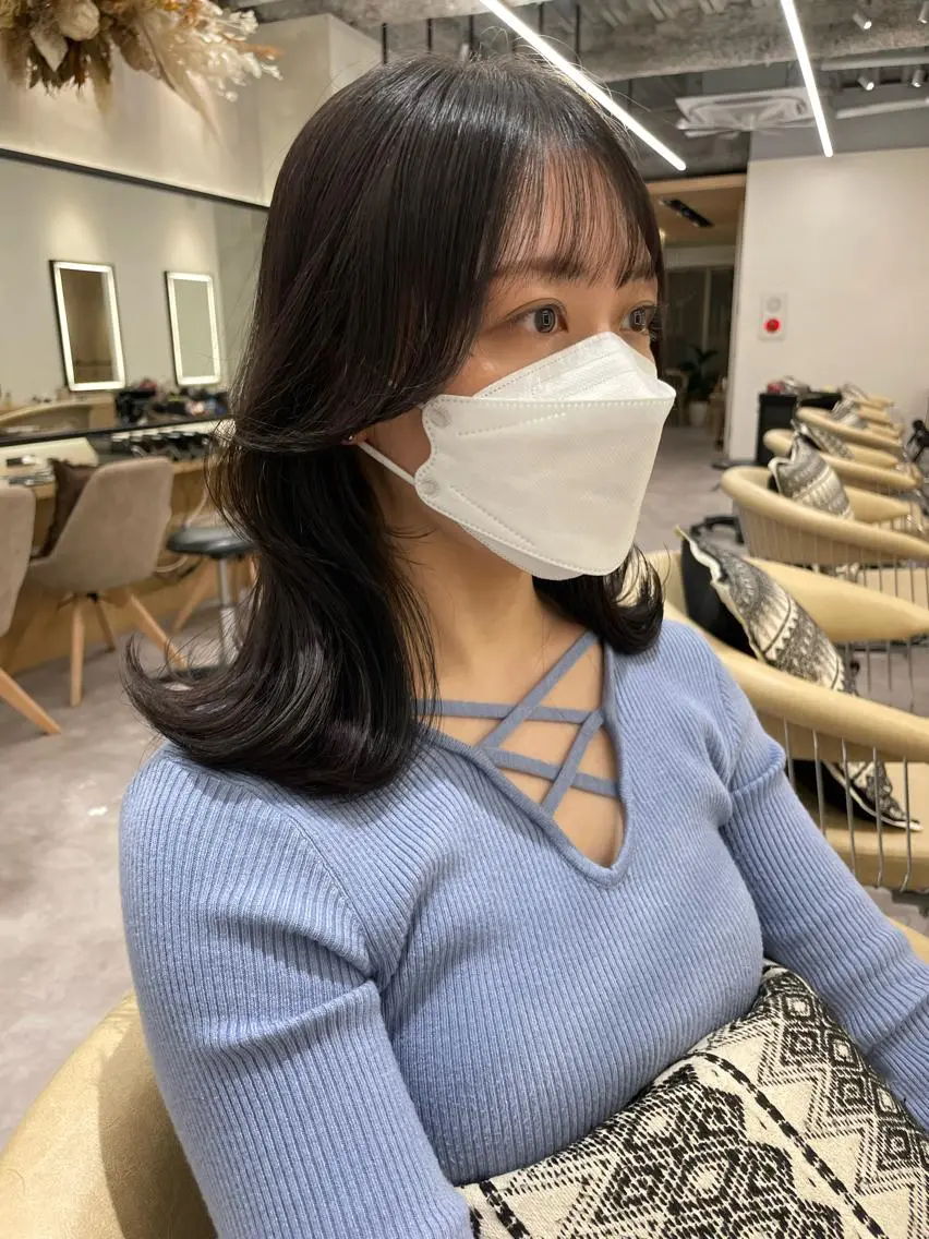 ミディアム レイヤー縮毛矯正 ささきすずね💗のヘアスタイル