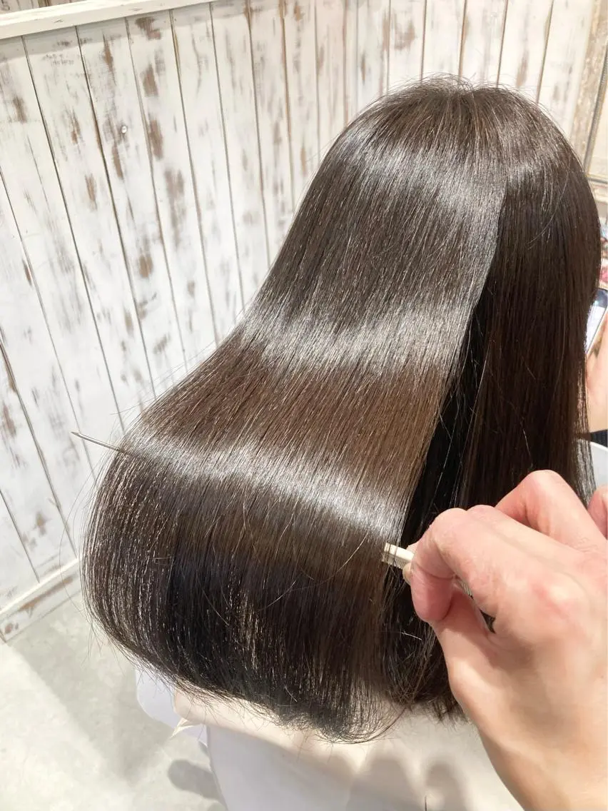 ロング カット 縮毛矯正 【ailes】品川 隆博のヘアスタイル