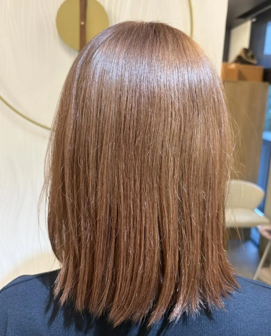 ショート カラー ベージュカラー オレンジ オレンジベージュ ヘアカラー トリートメント ルミエール ブリーチ/ハイトーンのヘアスタイル