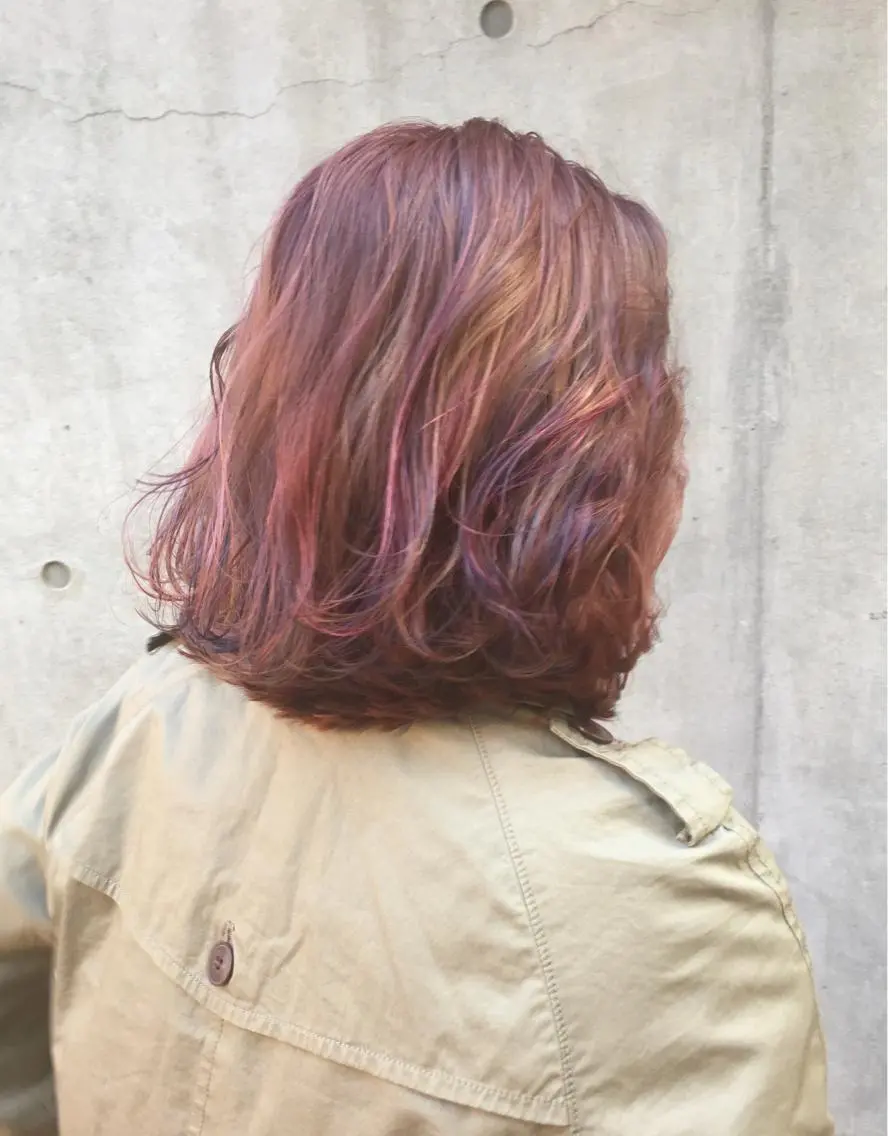 ショート カラー ユニコーンカラー カット パーマ トリートメント カラー特化サロン大阪 ルービック江坂/新城のヘアスタイル