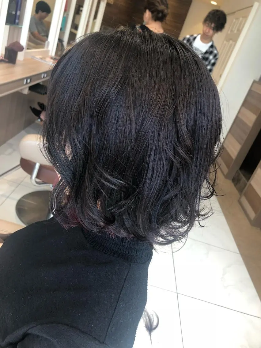 ミディアム ヘアカラー トリートメント ママ美容師⭐️ シモダイラ ヒデミのヘアスタイル