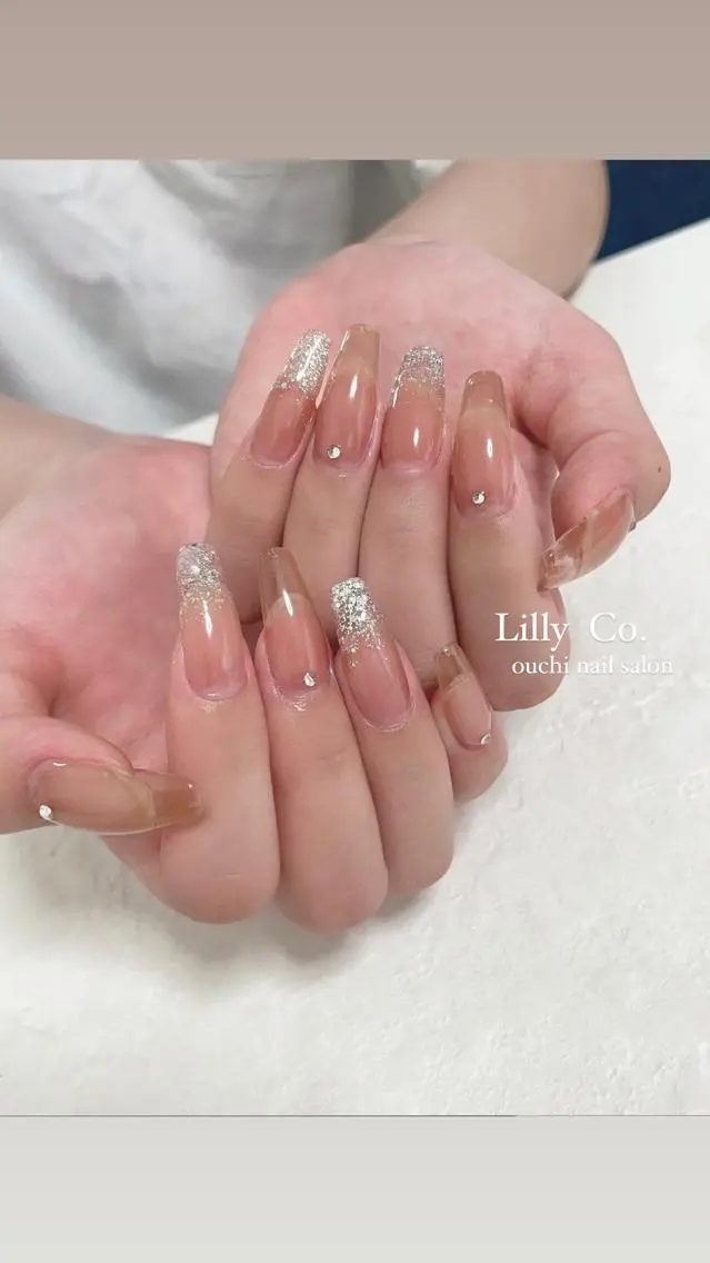 ネイル 長さ出し フレンチネイル ジェルネイル スカルプネイル シンプルネイル Lilly Co.のネイルデザイン