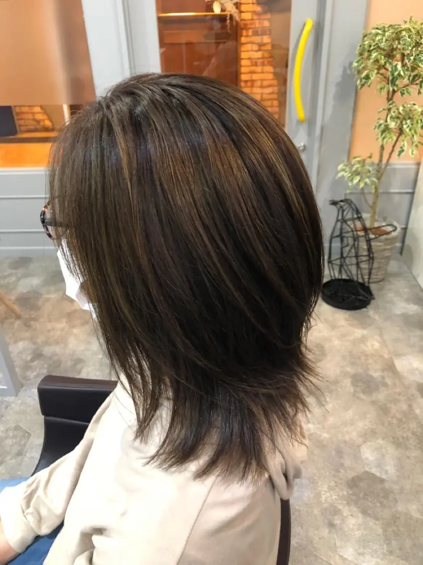 ミディアム カラー カット ヘアカラー hair care ACRO店長 谷のヘアスタイル