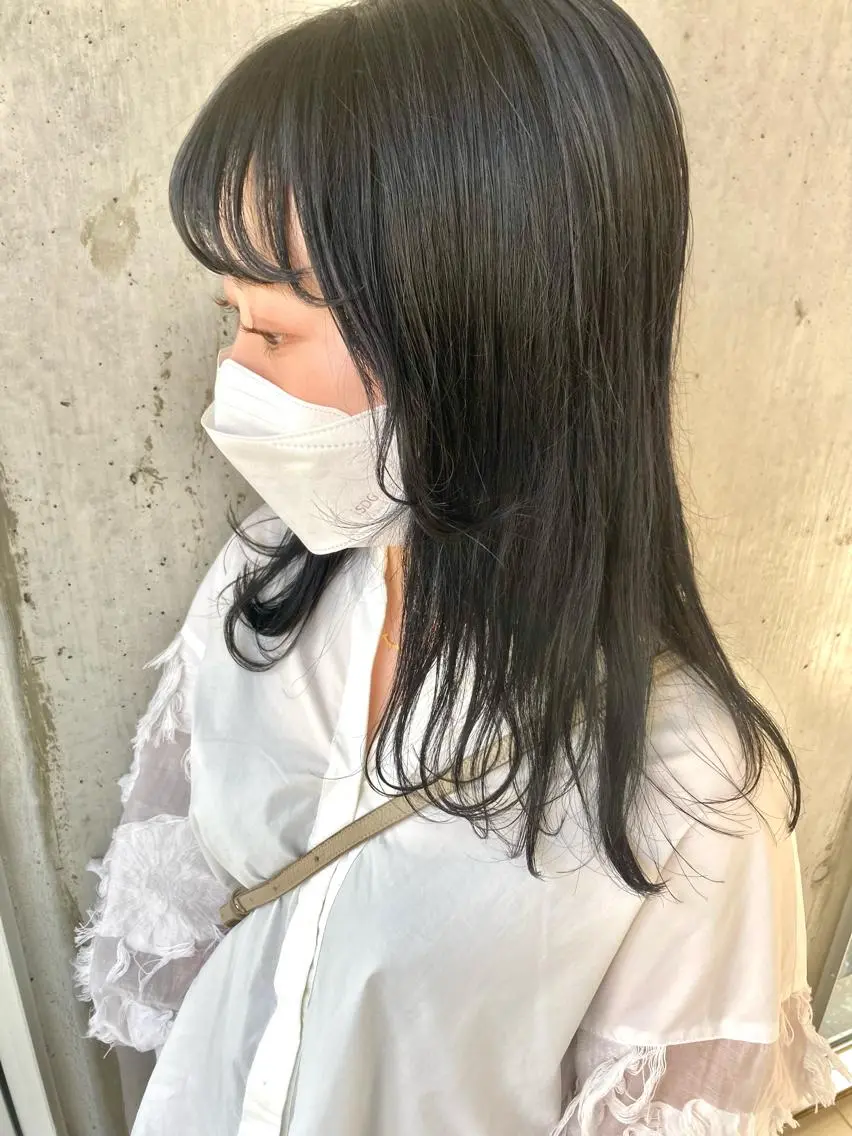 ロング カラー ブリーチ 透明感カラー おくれ毛 園田あずさ/髪質改善 /透明感カラーのヘアスタイル
