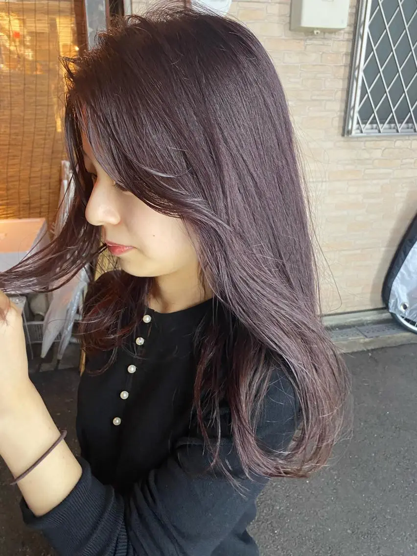 カラー ブリーチ ラベンダーカラー ラベンダーピンク ブリーチなしカラー ピンクカラー くぎた とわのヘアスタイル