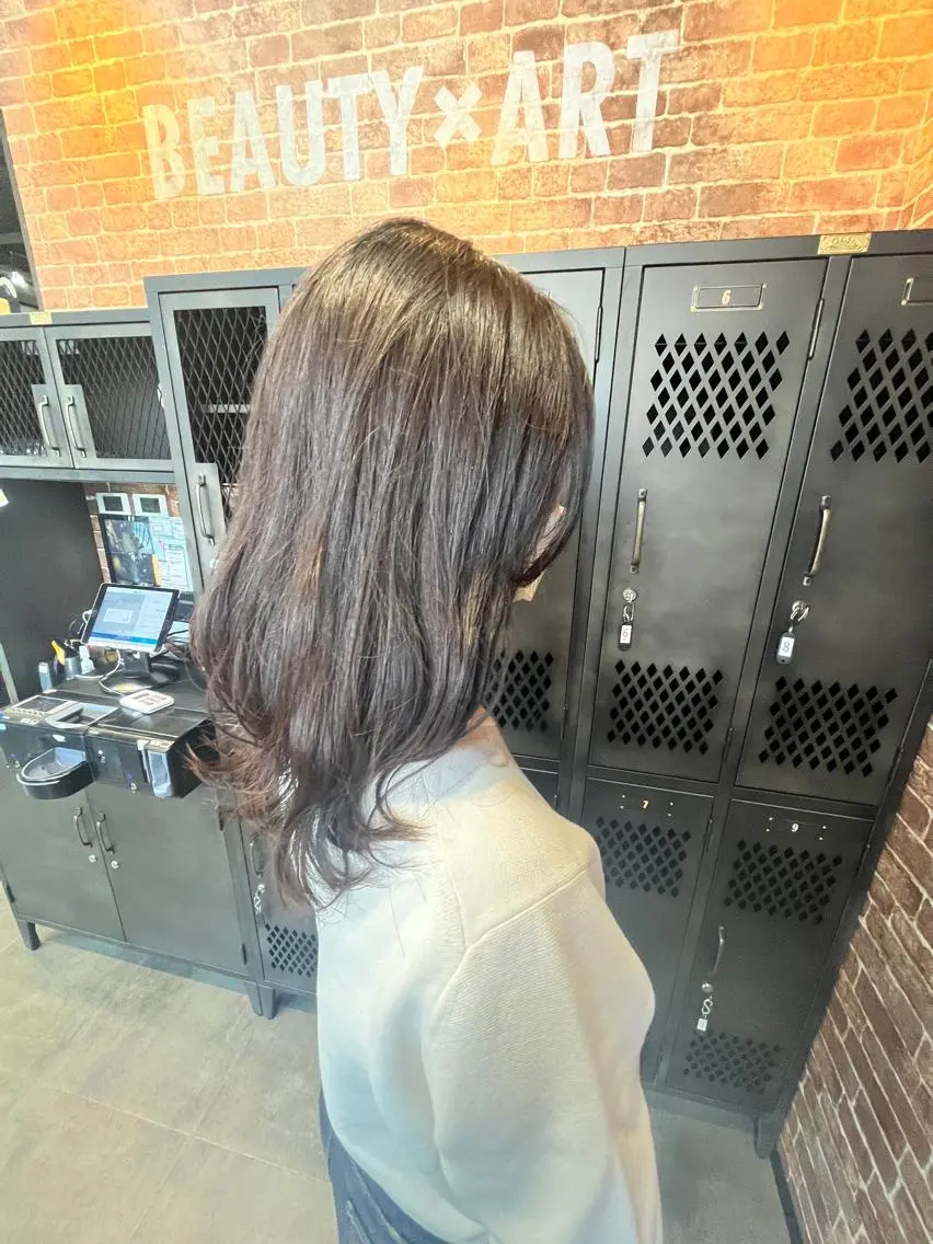 ショート カラー パーマ ヘアアレンジ メンズ キッズ ネイル マツエク・マツパ アイブロウ メンズハイライト メンズパーマ ブラウンカラー ケアカラー 透明感カラー 久木原 ゆりのヘアスタイル