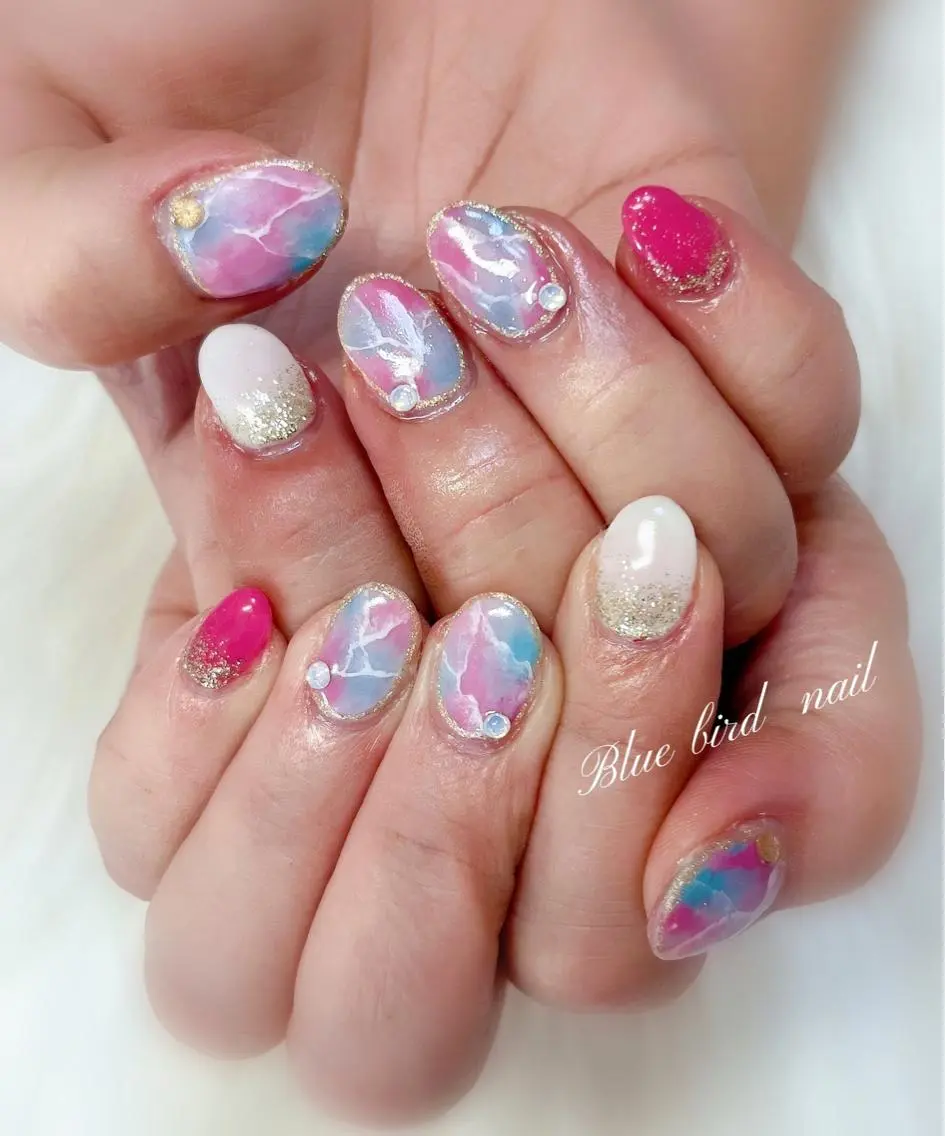 ネイル ハンドネイル Blue bird  nailのネイルデザイン