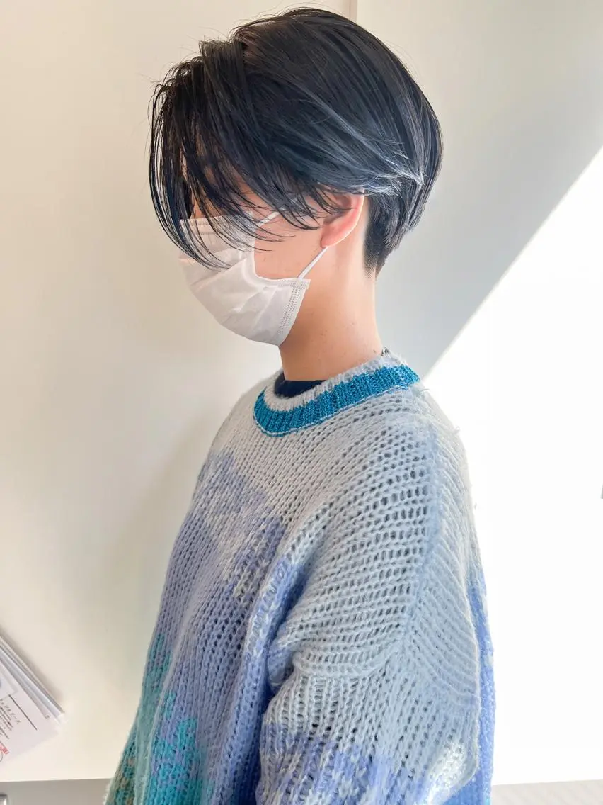 ショート カラー ハンサムショート ブルーカラー ショートヘア カット ヘアカラー トリートメント アンニュイレイヤー/ 火ノ見🪡のヘアスタイル
