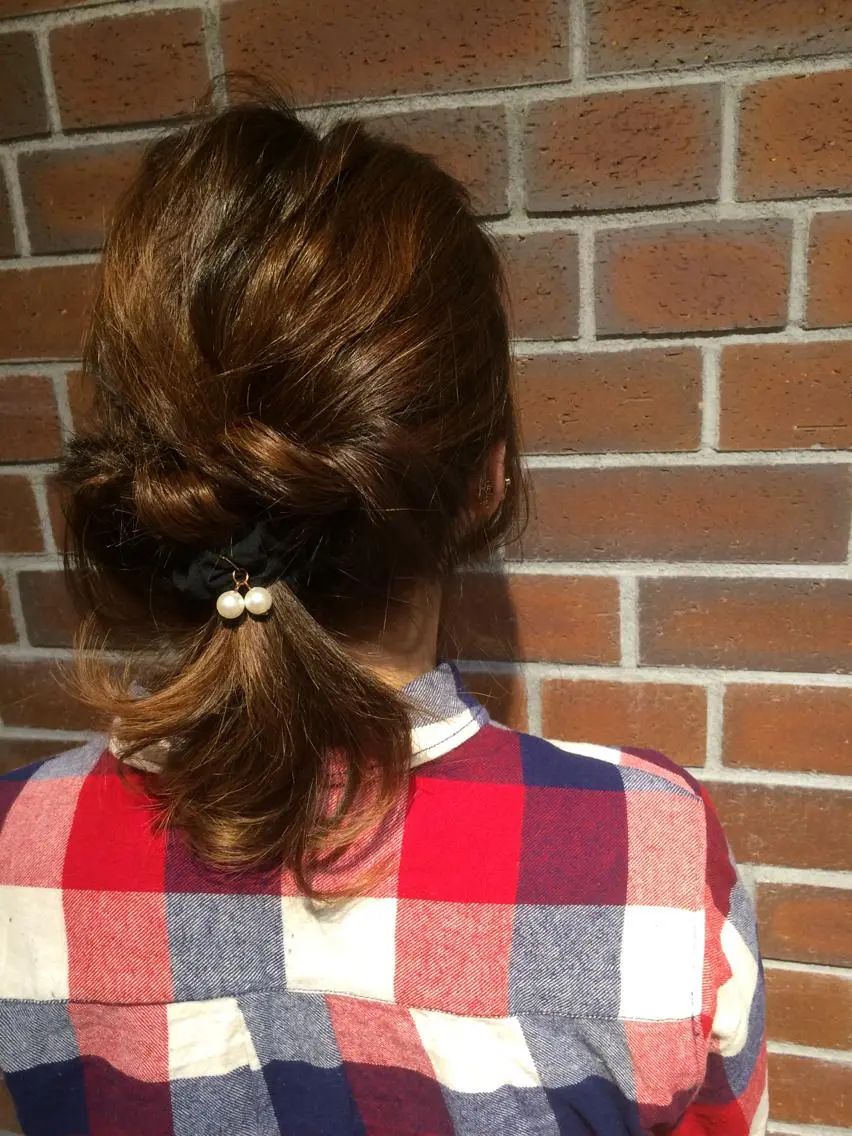 ショート ミディアム セミロング カラー ヘアアレンジ 簡単アレンジ カラー/髪質改善スペ シャリスト宮本 伸一のヘアスタイル