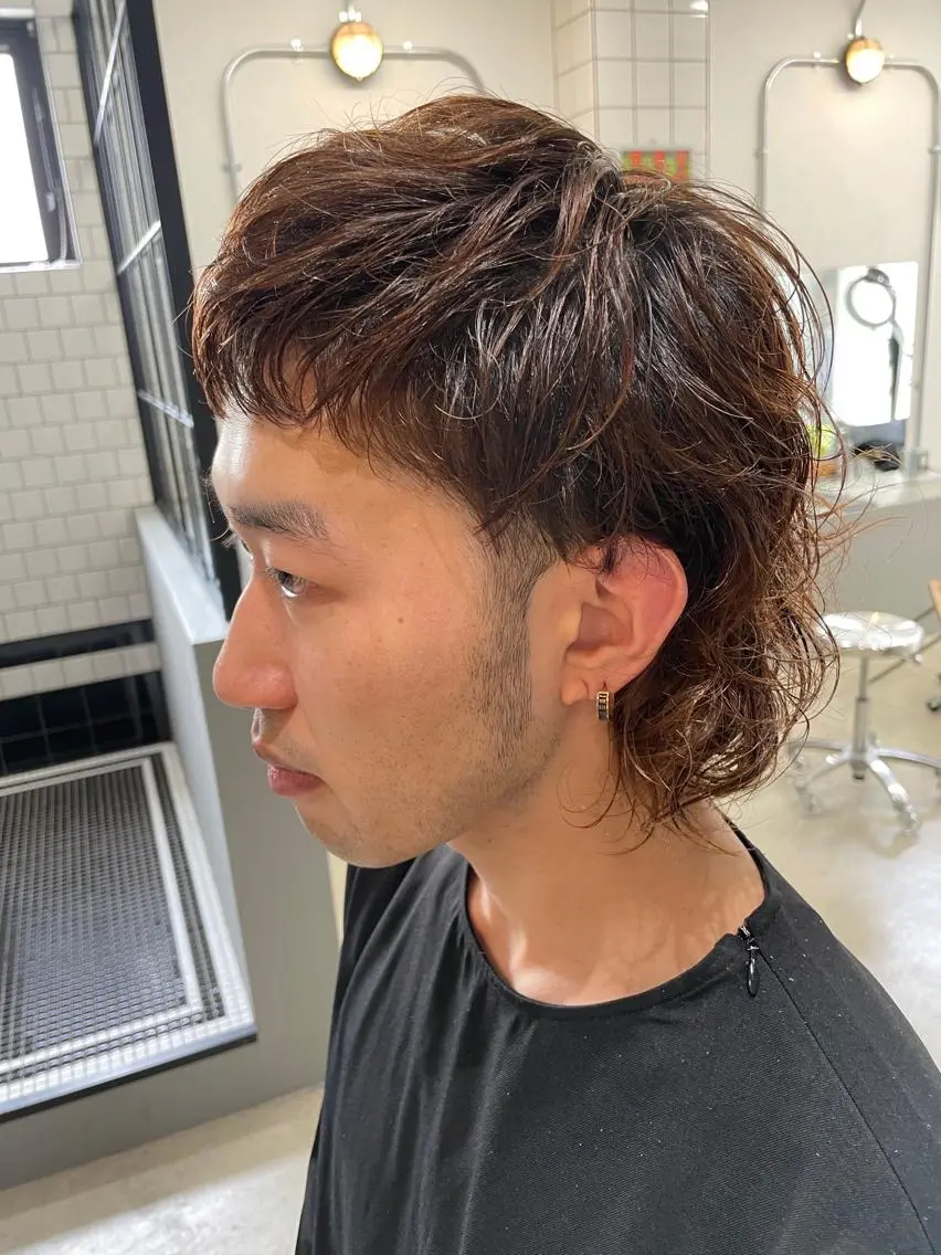 メンズ メンズウルフカット ウルフカット メンズ専門サロン wokeのヘアスタイル