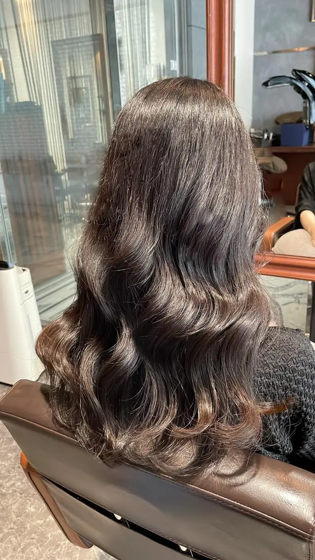 ロング カット ヘアカラー トリートメント 金児拓磨 韓国ヘア◎ヨシンモリのヘアスタイル