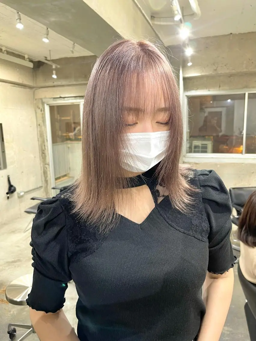 ミディアム カラー ハッシュカット/ハイ トーン/HIROKIのヘアスタイル