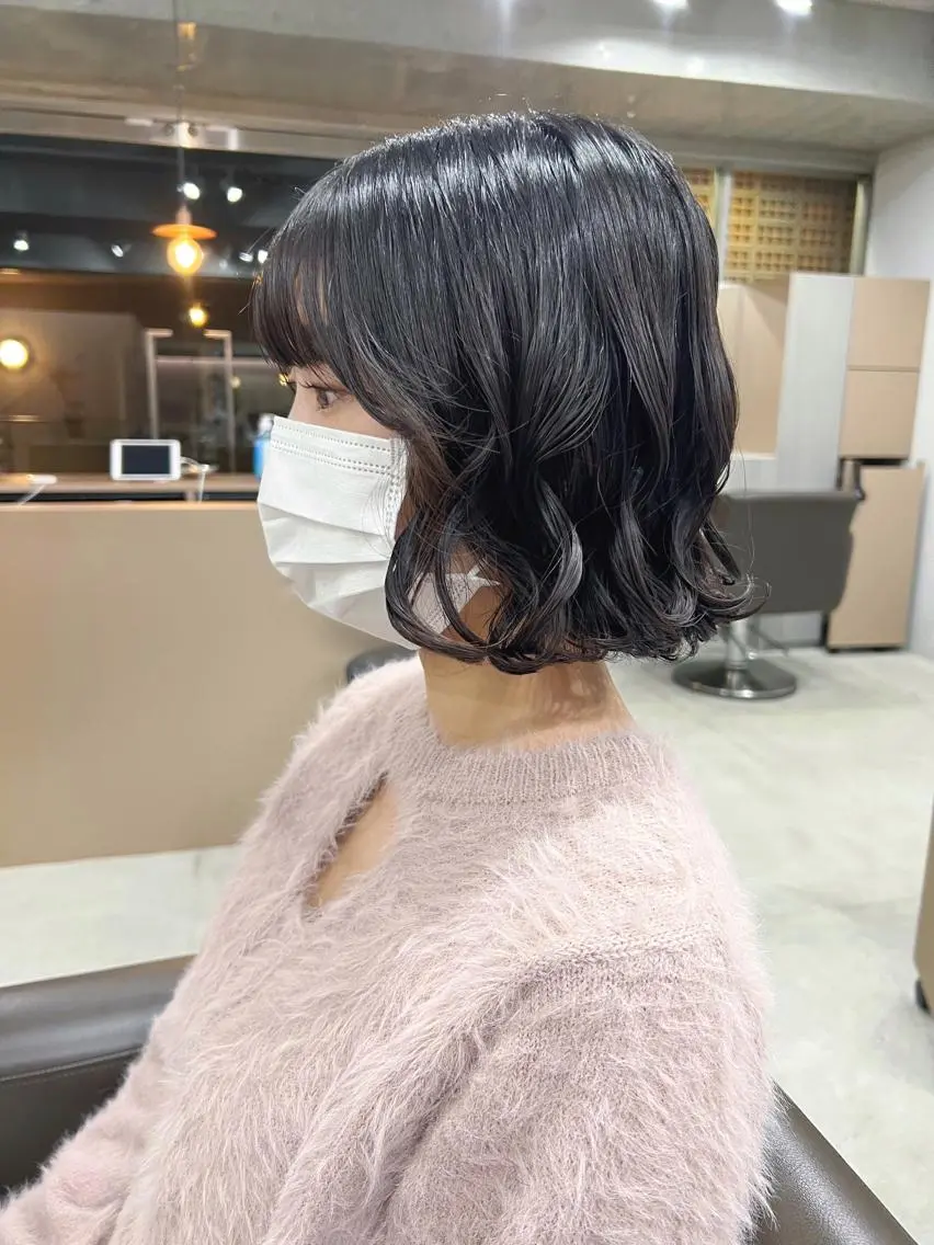 ショート パーマ カット パーマ トリートメント ボブパーマコテ巻き風 パーマNo1深江秀平のヘアスタイル