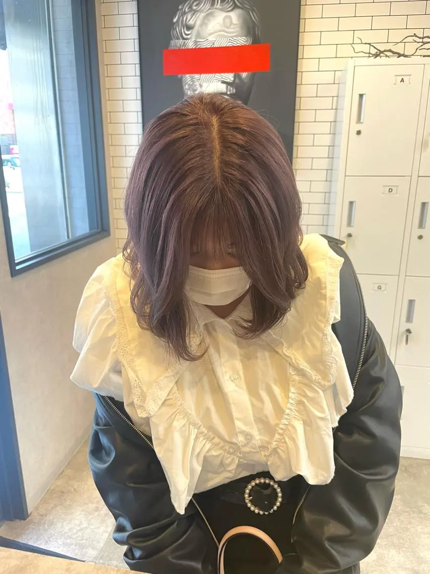 ショート カラー ラベンダーカラー ピンクカラー ピンクラベンダー カット ヘアカラー トリートメント いなみね はるきのヘアスタイル
