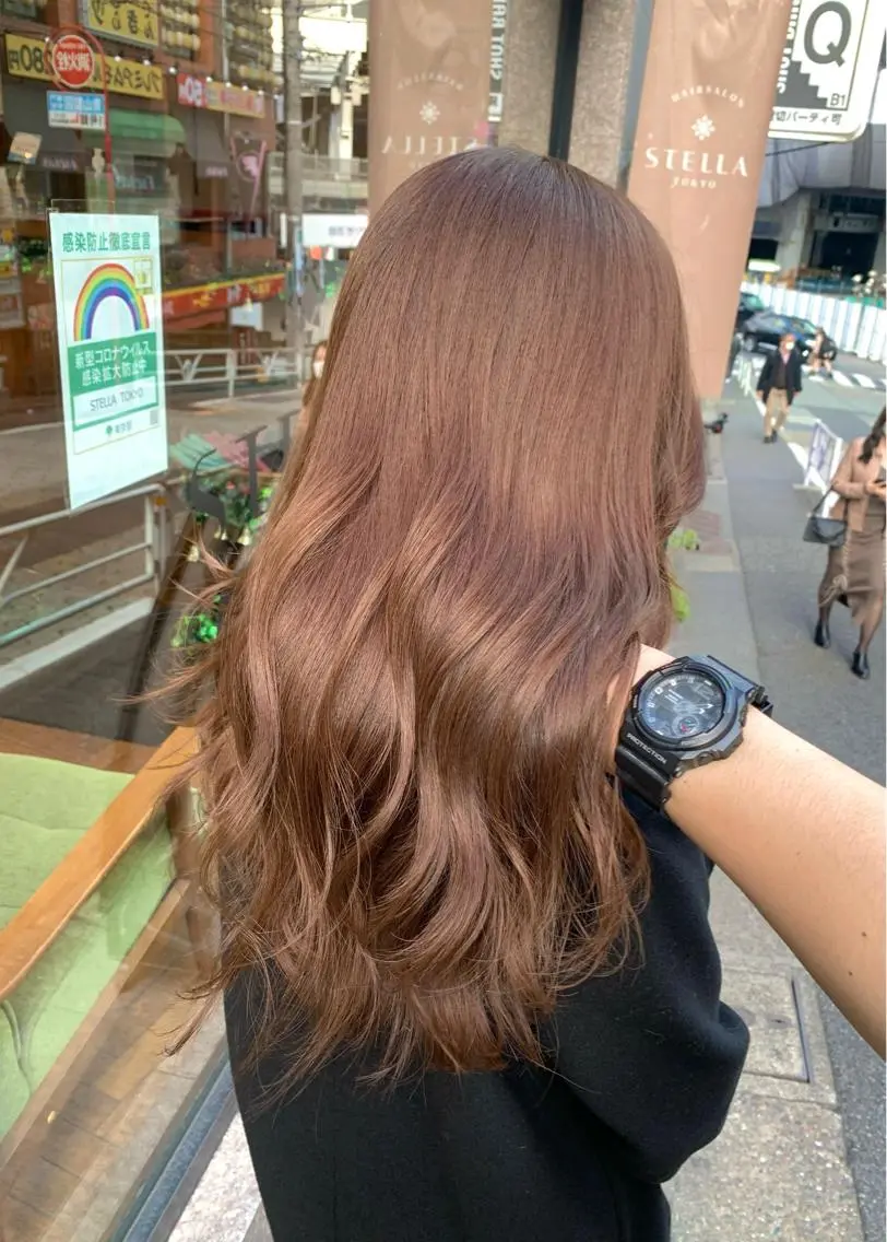 ロング カラー ベージュカラー ブリーチ ブリーチなしカラー カット ヘアカラー トリートメント 矢野 晃平のヘアスタイル