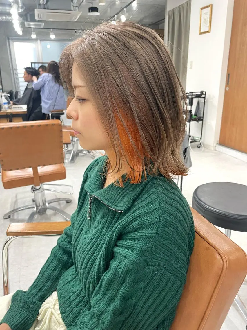 ミディアム カラー ヘアアレンジ ブリーチ ケアブリーチ ダブルカラー ハイライトカラー イルミナカラー 🌷FUKA🌷 まろやかハイトーンのヘアスタイル