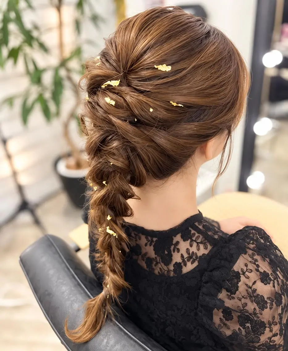 ロング ヘアアレンジ ヘアセット ブリーチ、ハイトーン レイヤー【Sana】のヘアスタイル