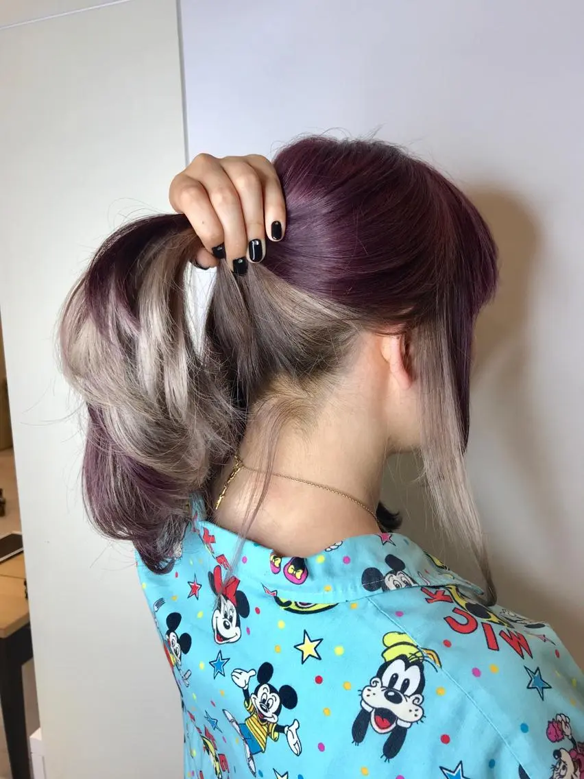 セミロング カラー インナーカラー カット ヘアカラー トリートメント インナーエクステ渋谷 🦋KAJIのヘアスタイル