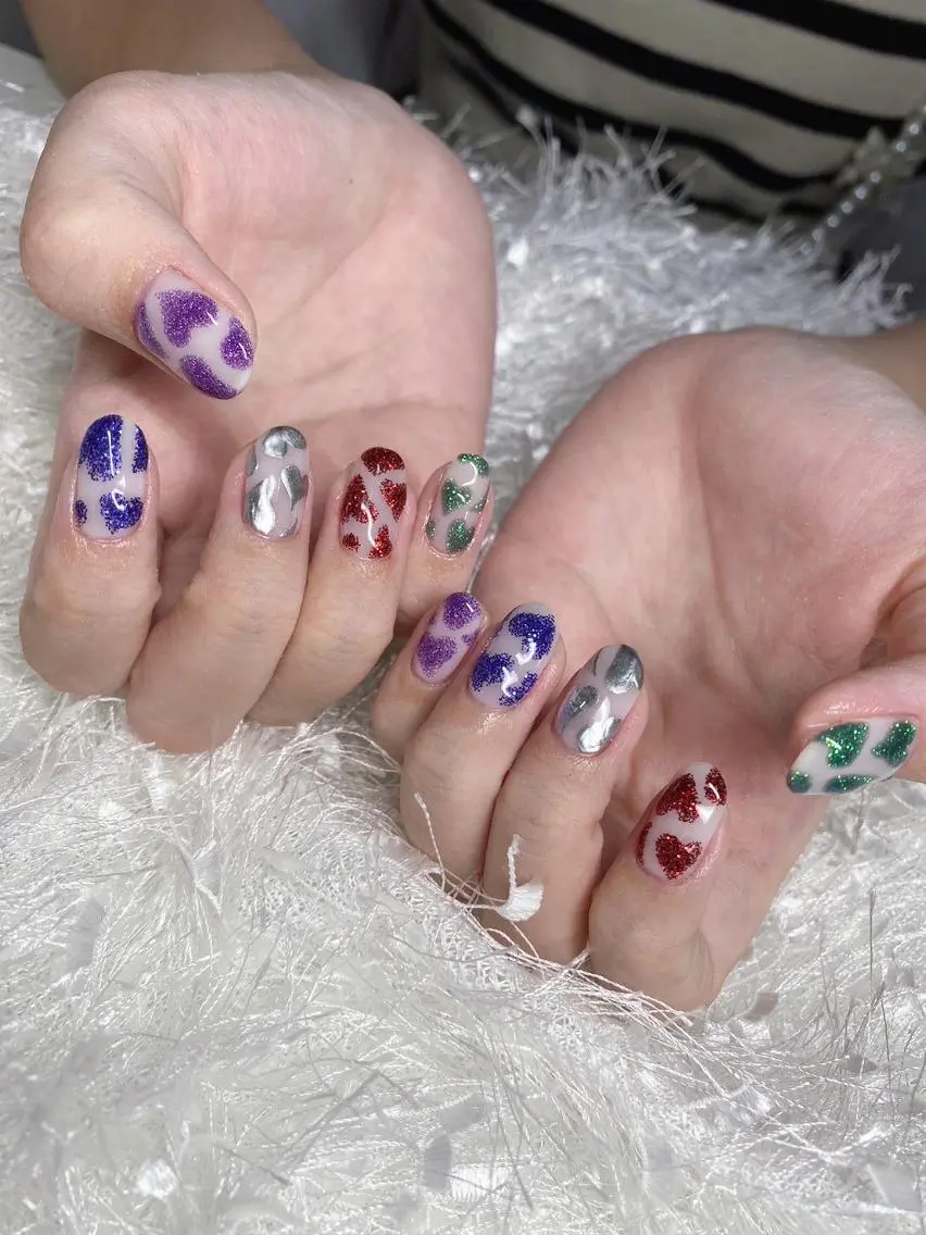 ネイル 長さ出し ジェルネイル グラデーション ハート 韓国ネイル ハンドネイル Nail&eye Belire 新宿のネイルデザイン
