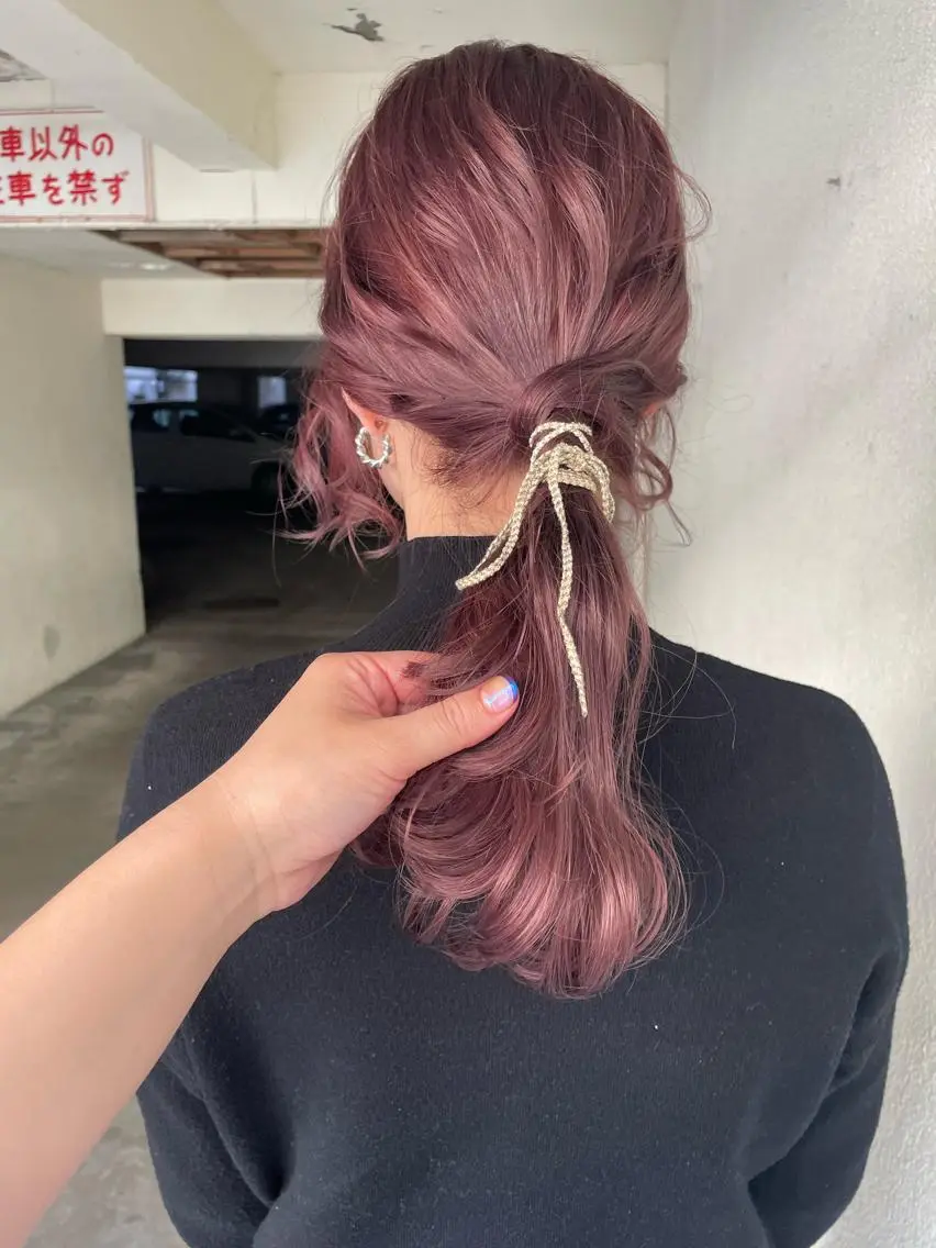 セミロング カラー ヘアアレンジ 髙塚碧🇰🇷 韓国ヘア🎗️のヘアスタイル