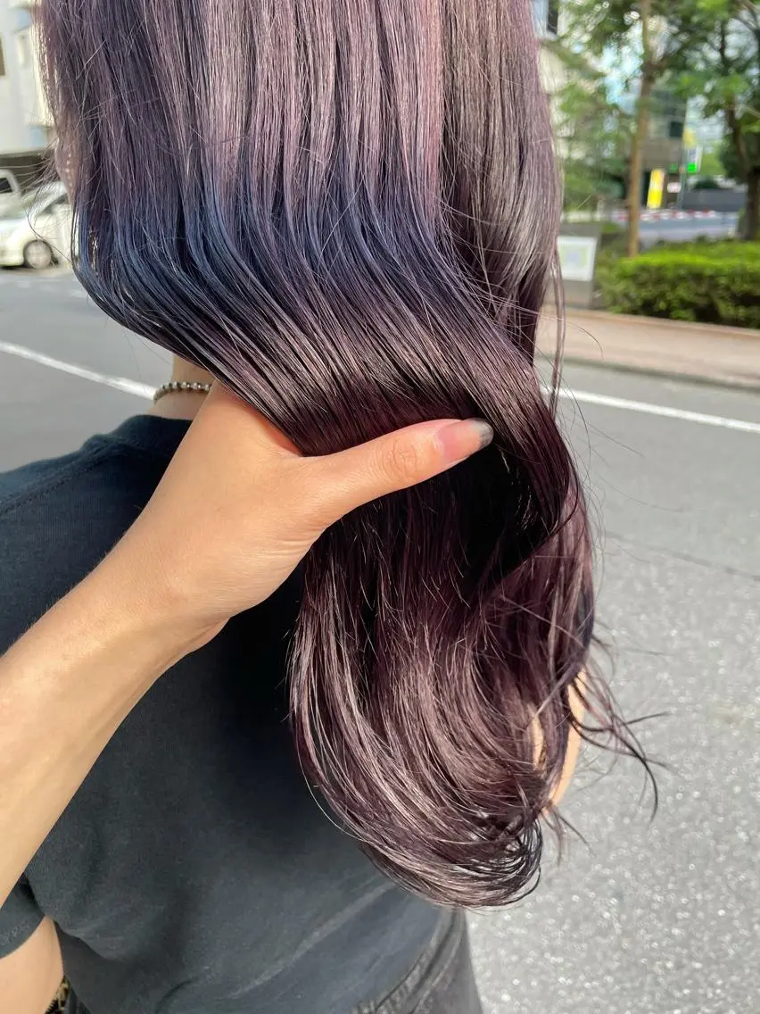 ロング カラー ラベンダーカラー 韓国×網紅ヘア 🤍りん🤍のヘアスタイル