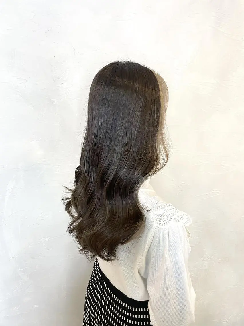 ロング カラー ミストバング フェイスフレーミング ヨシンモリ ANGELICA LABO 梅田店のヘアスタイル
