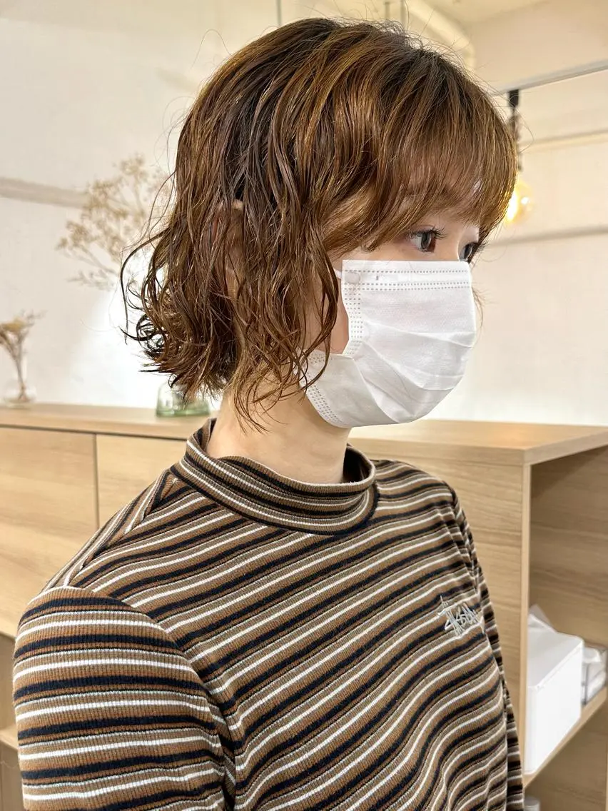 ショート カラー パーマ 髪質改善 縮毛矯正/ レイヤー/銀座/本木のヘアスタイル
