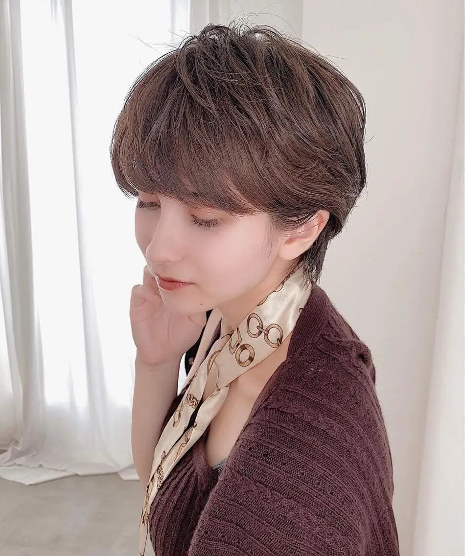 ショート カラー 【個室】色持ちカラー 似合わせヘア アスカのヘアスタイル