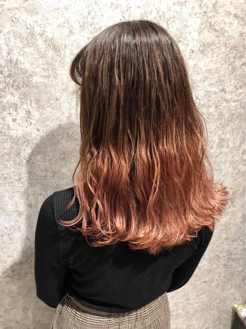 ミディアム カラー オレンジ 🫟Blanco🫟 Color&Careのヘアスタイル