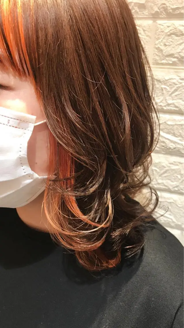 ミディアム カラー パーマ ご新規様限定 透明感カラーKANAのヘアスタイル