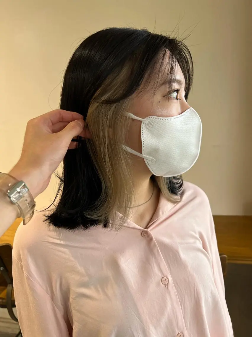 ミディアム カラー ヘアアレンジ ベージュカラー ホワイトベージュ ヘアカラー トリートメント ヘアセット 金子 廉のヘアスタイル