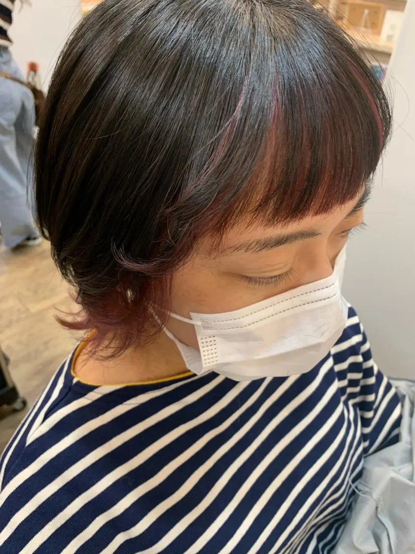 ショート カラー ミストバング フェイスフレーミング ウルフカット 🦋艶モテカラー/ヘ アセット🦋YURIのヘアスタイル