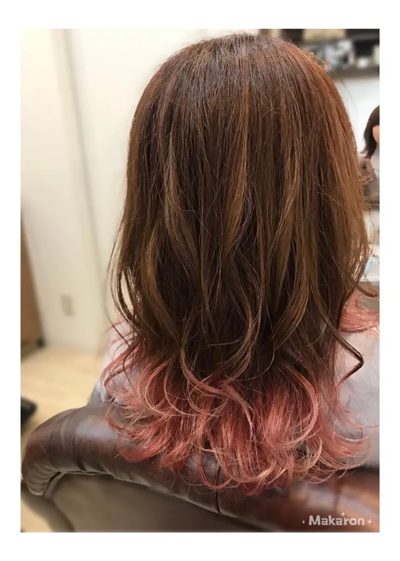 ロング カラー デザインカラー hair works raptureのヘアスタイル