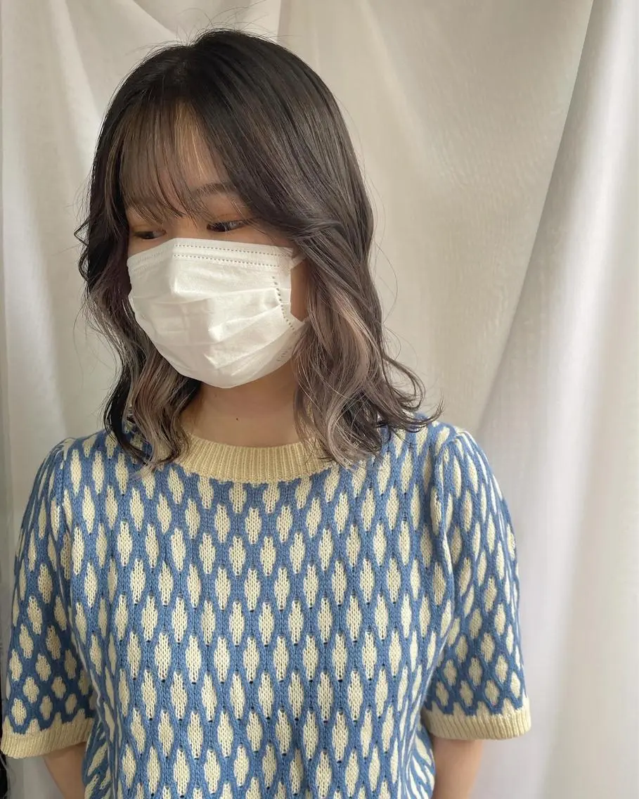 ミディアム カラー ヘアアレンジ ヘアカラー 早瀬裕之 パーマのヘアスタイル