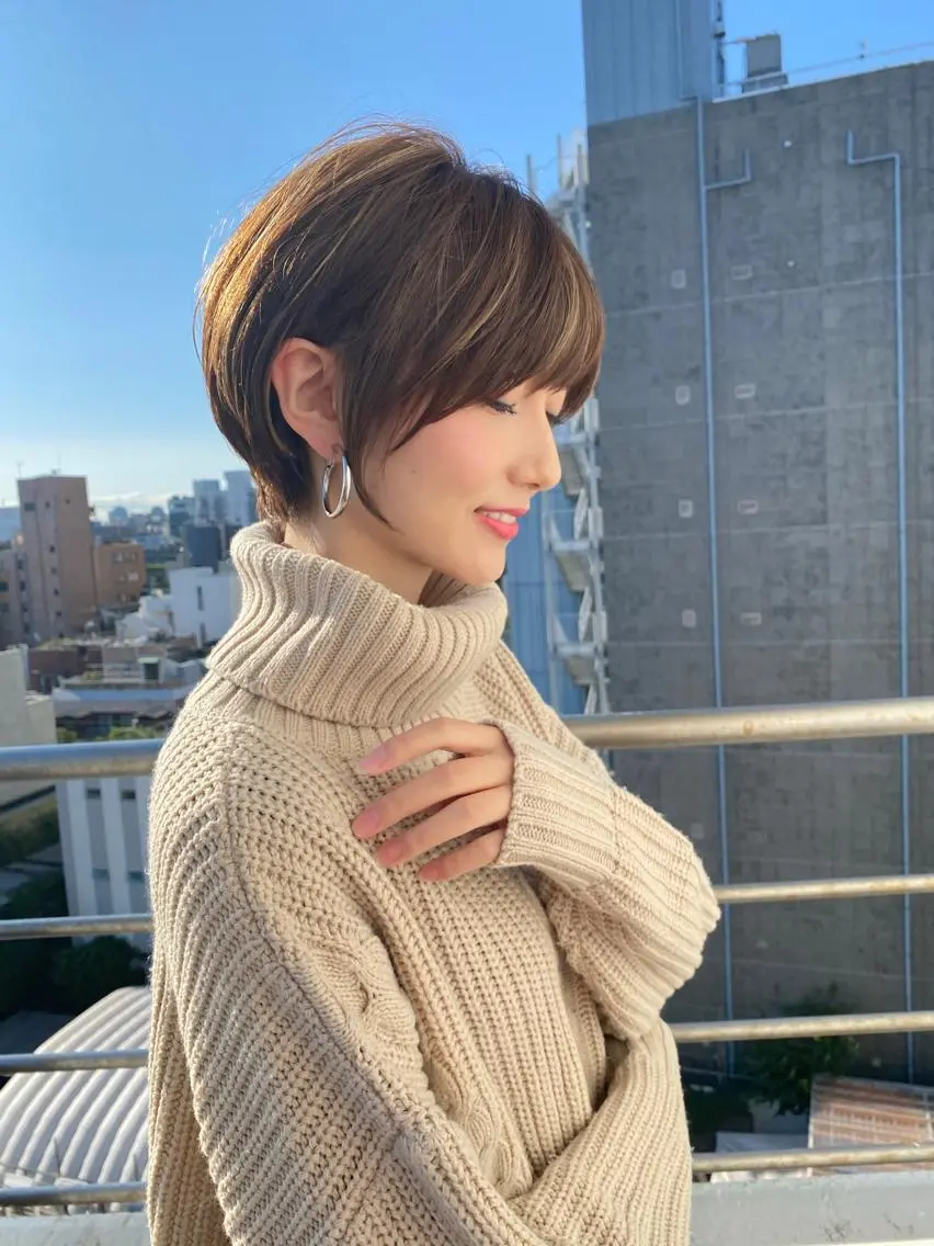 ショート カラー 縮毛矯正×艶髪カラー 髪質改善/三ツ木のヘアスタイル