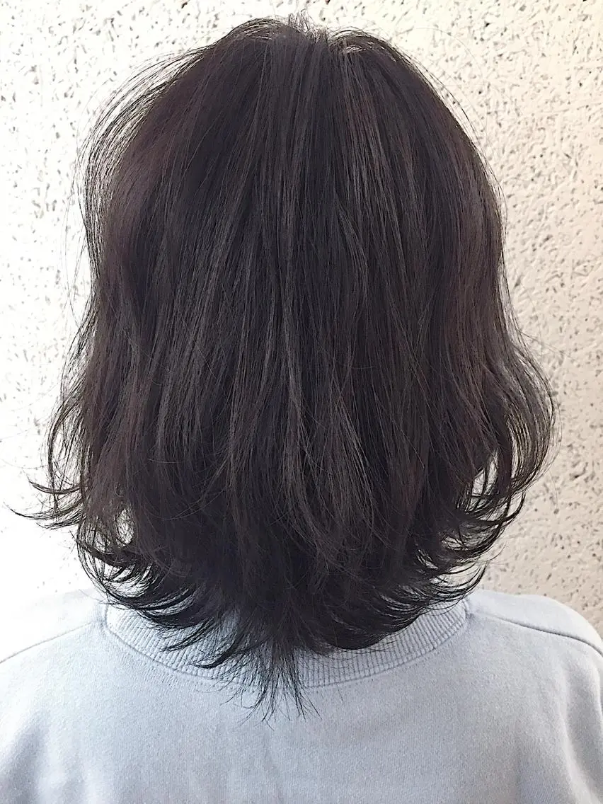 ミディアム カラー パーマ ヘアアレンジ アディクシーカラー アッシュ バレイヤージュ ベージュカラー ブリーチ ✨ハイクオリティ✨ 山本香也のヘアスタイル