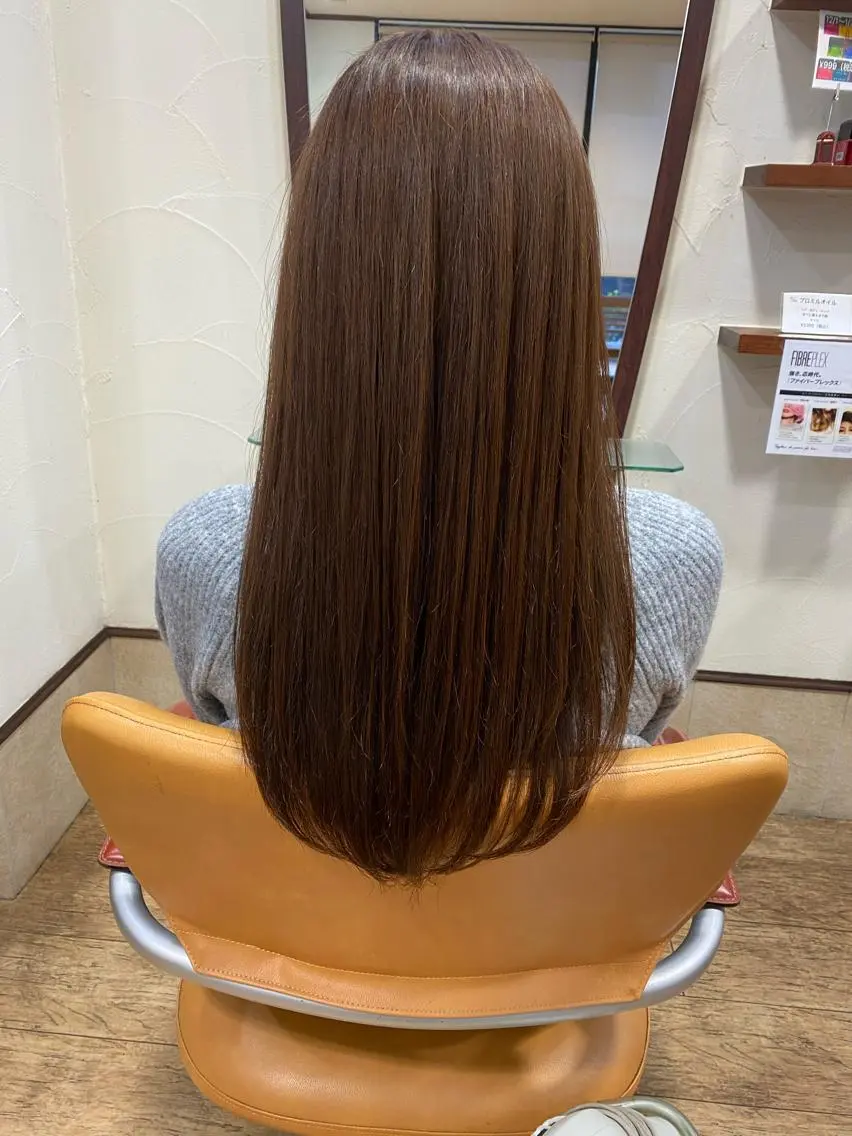 ロング カラー ブラウンカラー ナチュラルブラウン サプリームヘア 飯田みち瑠のヘアスタイル