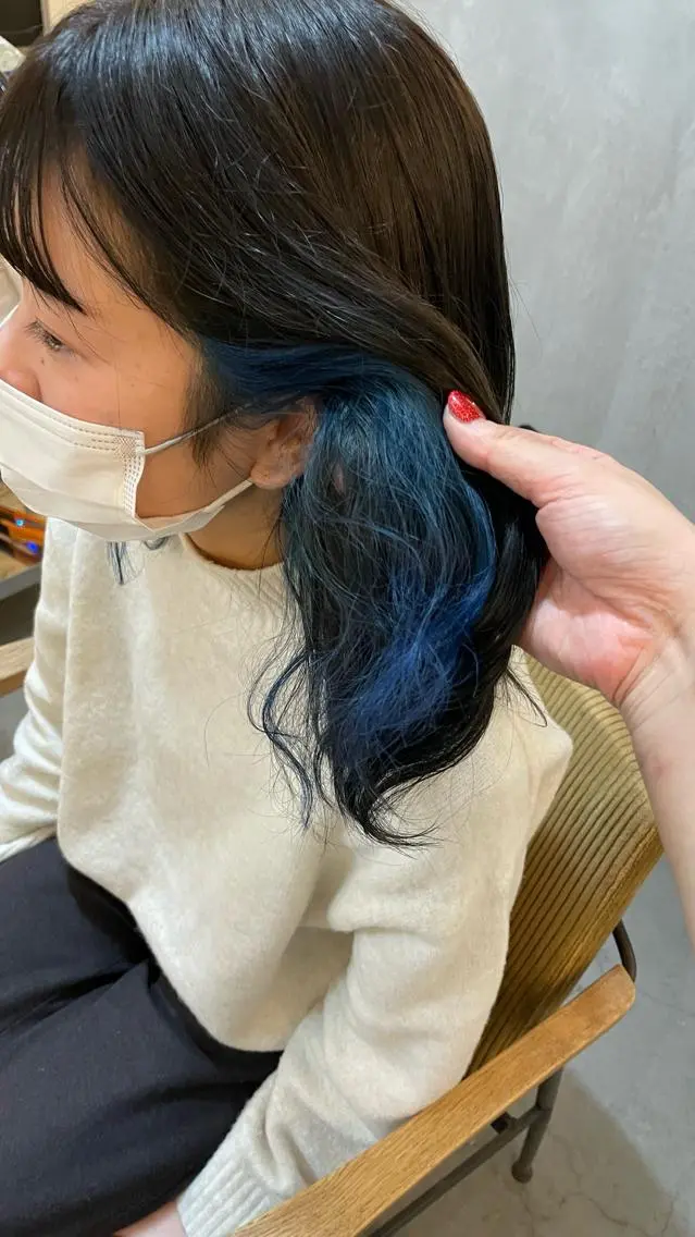カラー インナーカラー パーマ/透明感カラー 小松のヘアスタイル