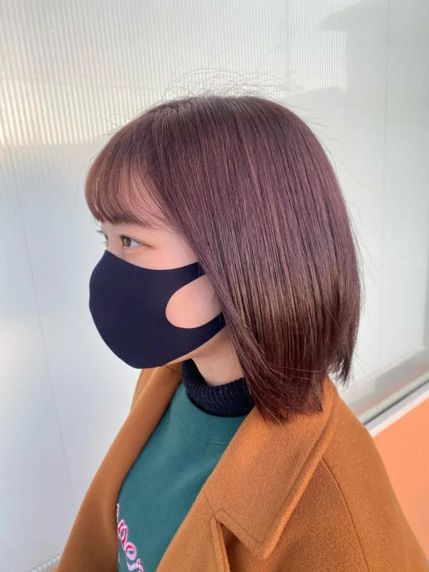 ミディアム ピンクブラウン Number CHIHIROのヘアスタイル