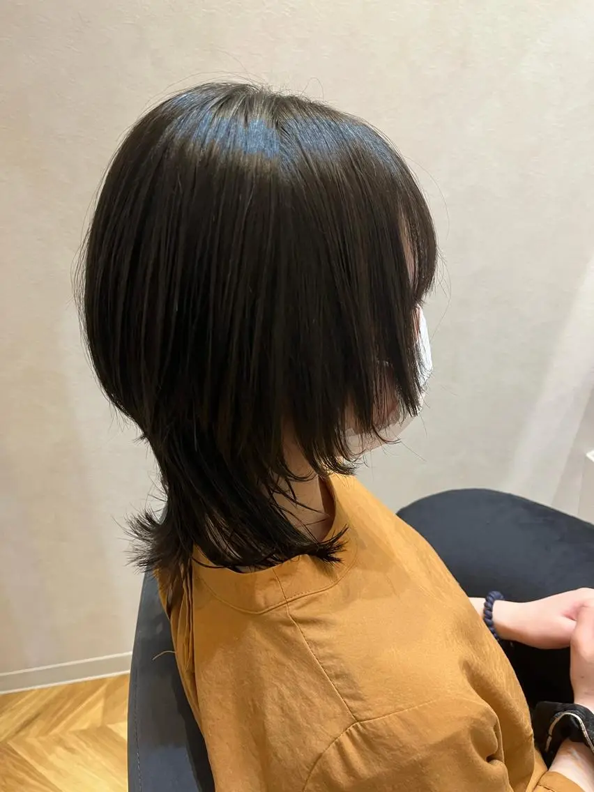ミディアム ミディアムパーマ ボブ ハイライト 髪質改善 韓国風ヘア N°number大分 ナンバーmikotoのヘアスタイル